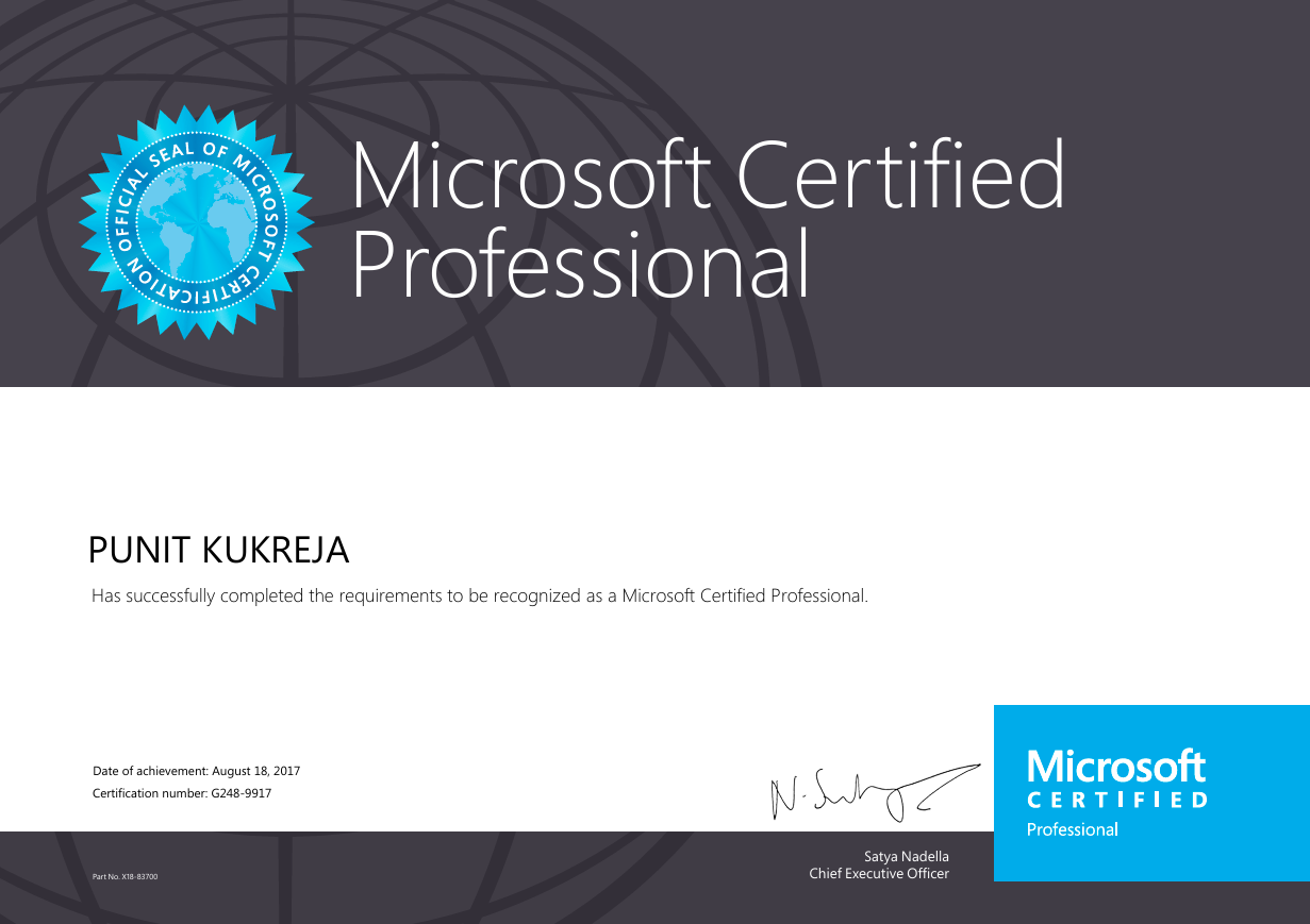 Microsoft Certified Professional - Legacy Certificate