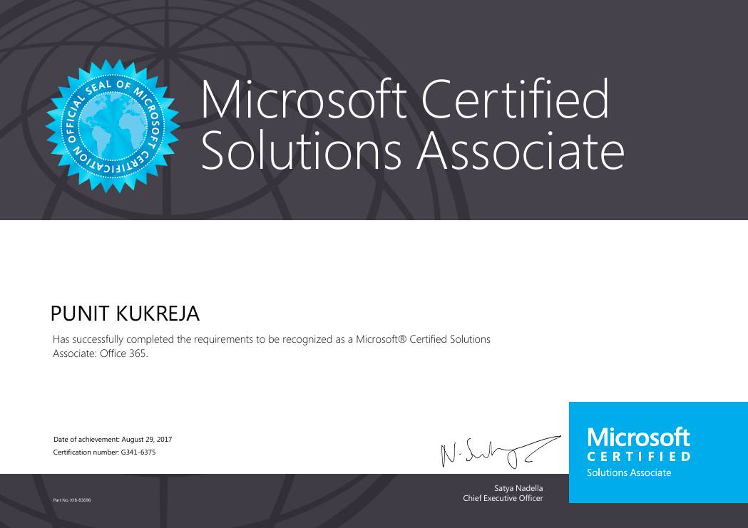 Microsoft Certified Solution Associate - Legacy Certificate
