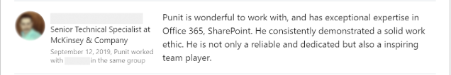 Client feedback 18 praising Punit Kukreja for training
